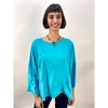 PHILOMENA CHRIST SWEATER WITH PINCHED GATHERS IN CYAN