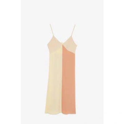 Ottod'ame Strappy Block Colour Dress In Neutral