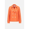 HARRIS WHARF LONDON CROPPED TRENCH IN BRIGHT CORAL