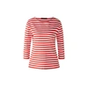 OUÍ STRIPED LONG SLEEVE T-SHIRT RED & WHITE