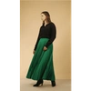 LORA GENE THE GREEN ANAIS PLEATED MAXI SKIRT BY