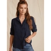 Bella Dahl Split Back Buttondown Shirt In Vintage Black