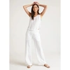 BELLA DAHL SMOCKED WAIST TROUSERS WHITE