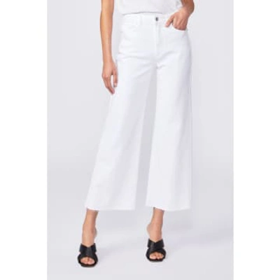 Paige Anessa High Rise Raw Hem Jeans In Tonal Exru In White