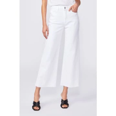 Paige Anessa Wide Leg Raw Hem Jean Size: 31, Col: Crisp White