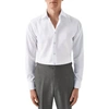 ETON - WHITE SLIM FIT SIGNATURE TWILL COTTON SHIRT WITH GEOMETRIC TRIM 10001109300