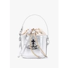 VIVIENNE WESTWOOD WOMENS DAISY LEATHER DRAWSTRING BUCKET BAG IN SILVER