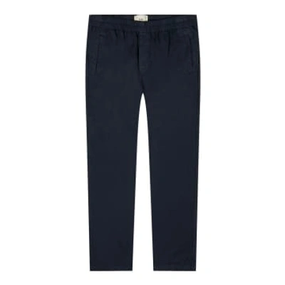 Folk Cotton Linen Trousers In Blue