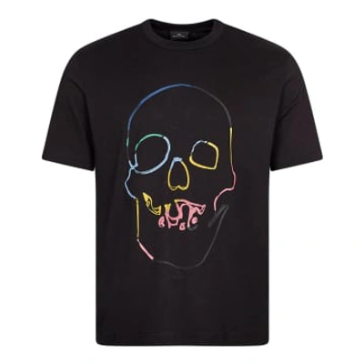 Paul Smith Linear Skull T-shirt In Black
