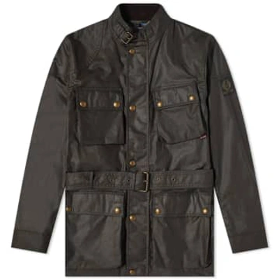 Belstaff Trialmaster Jacket Waxed Cotton Faded Olive In Green