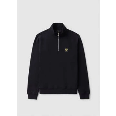 Belstaff Mens Quarter Zip Sweatshirt In Black