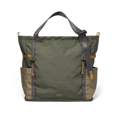 Sandqvist River Hike Tote Multi Trekk / Green Leaf In Burgundy