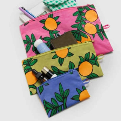 Baggu Flat Pouch Orange Trees Set