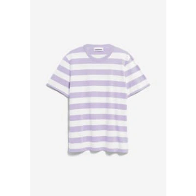 Armedangels Bahaar Lavender Light White Stripes T-shirt