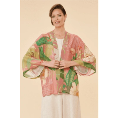 Powder Pkj40 Delicate Tropical Kimono Jacket In Green