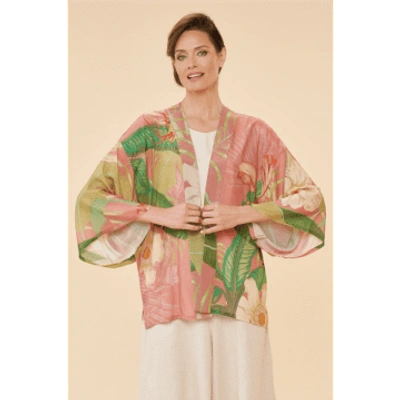 Powder Pkj40 Delicate Tropical Kimono Jacket In White