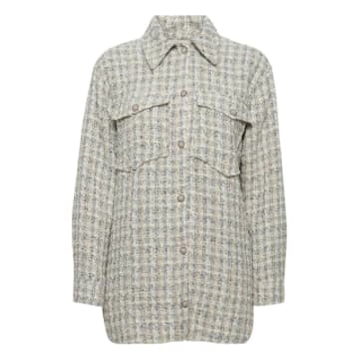 B.young Bydemona Overshirt Birch Mix In White