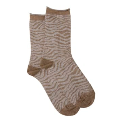 B.young Bawli Glitter Socks Cement In Brown