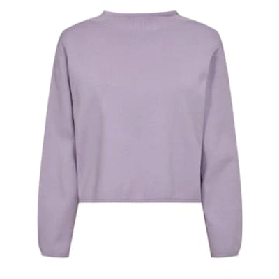 Numph Carma Crop Pullover In Lilac Breeze In Purple
