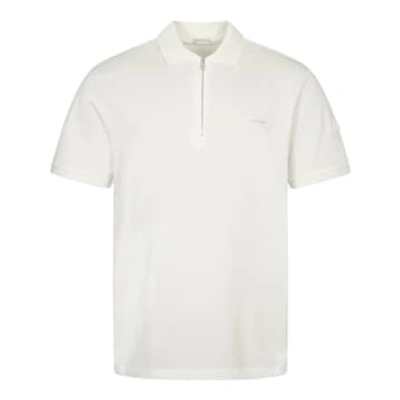 Moncler Zip Polo Shirt In White