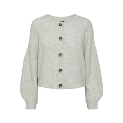 Pieces Pcming Loose Knit Cardigan In Gray