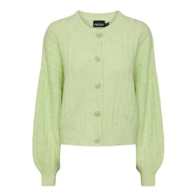 Pieces Pcming Loose Knit Cardigan In Green