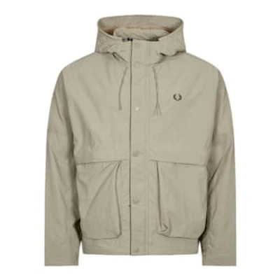 Fred Perry Cropped Parka In Grey