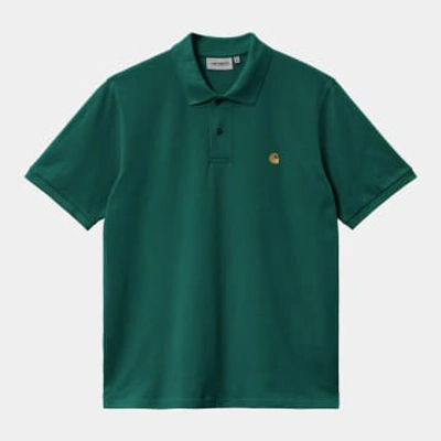 Carhartt Polo Chase Pique Chervil / Gold In Green