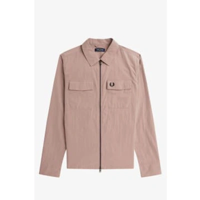 Fred Perry Zip Overshirt In Pink