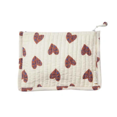 Bonheur Du Jour Coeur Sauvage Pouch In White