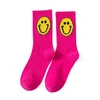 Malibu Sugar Kids'  Happy Face Socks In Hot Pink