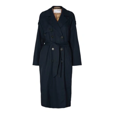 Selected Femme - New Bren Trench Navy In Blue