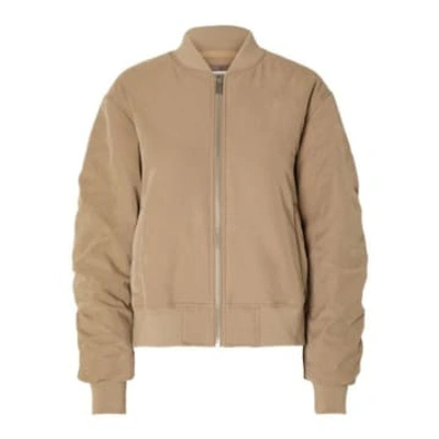 Selected Femme Netra Bomber Jacket In Neutral