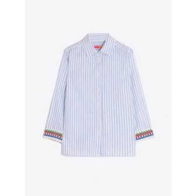 Vilagallo The Twist Linen Striped Shirt