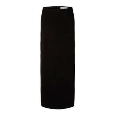 Selected Femme Slfilvetti Black Long Skirt