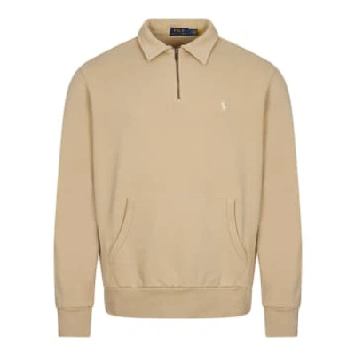 Polo Ralph Lauren Quarter Zip Sweatshirt In Neturals