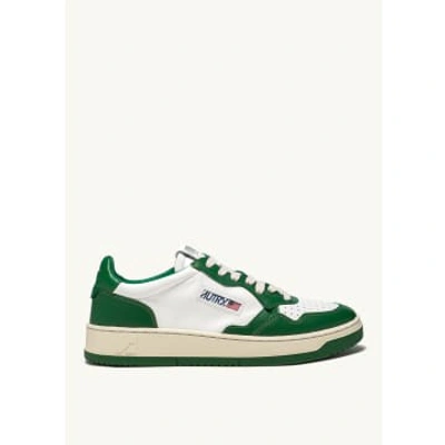 Autry Medalist Leather Two-tone Sneakers In Green