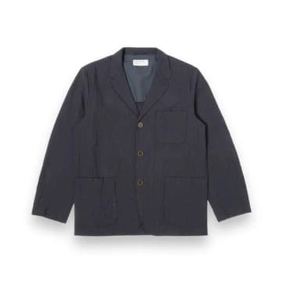 Universal Works Three Button Jacket 30123 Ospina Cotton Dark Navy In Blue