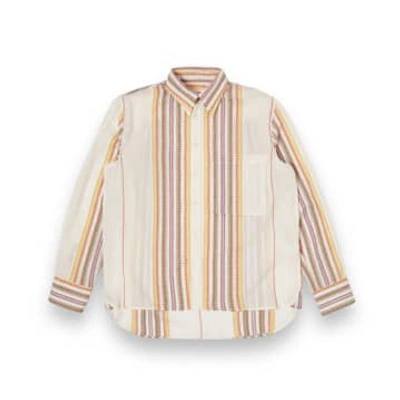 Universal Works Square Pocket Shirt 30261 Mala Stripe Ecru