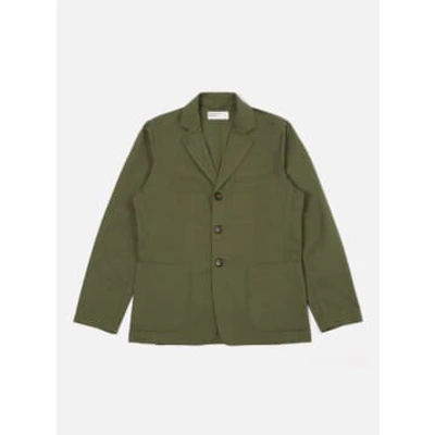 Universal Works S London Jacket In Light Olive Twill In Green