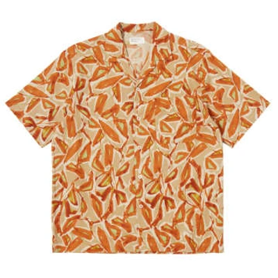 Universal Works Minari Artist Flower Shirt Terracotta In Orange