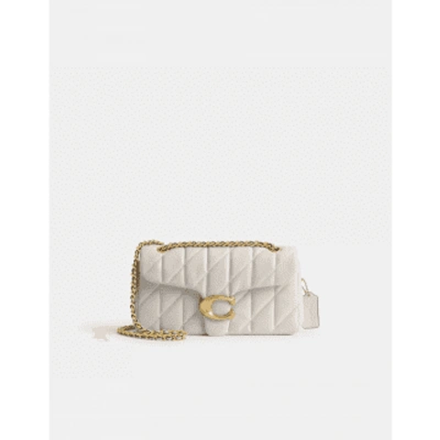 Coach Tabby Quilted Leather Shoulder Bag In White