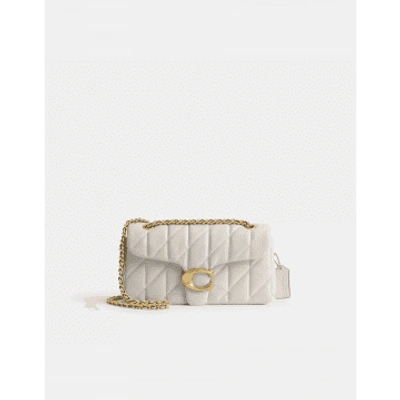 Coach Quilted Leather Tabby Shoulder Bag In White