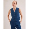 CEFINN WYATT CORDUROY WAISTCOAT COL: BLUE