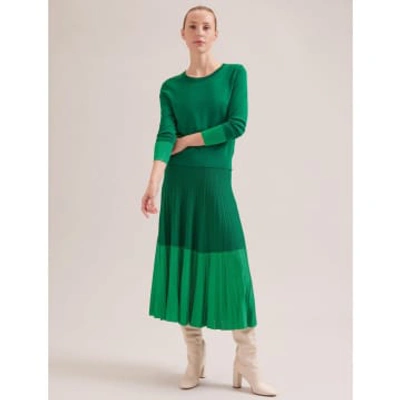 Cefinn Colette Contrast Hem Midi Skirt Col: Emerald Green