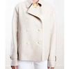 HARRIS WHARF LONDON CROPPED TRENCH COAT LIGHT PRESSED WOOL
