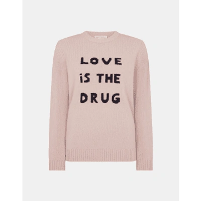 Bella Freud Love Is The Drug Oversized Wool Jumper Size: L, Col: Pink