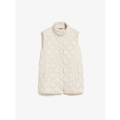 Max Mara Balco Quilted Gilet Col: Ivory In Brown