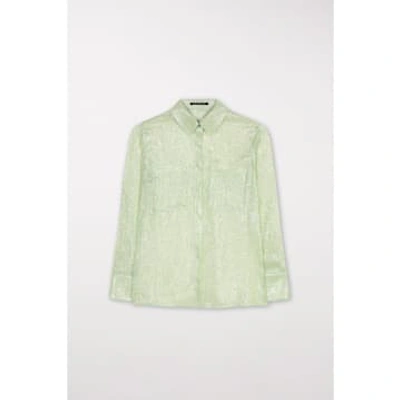 Luisa Cerano Pastel Sequin Long Sleeve Shirt Col: Green