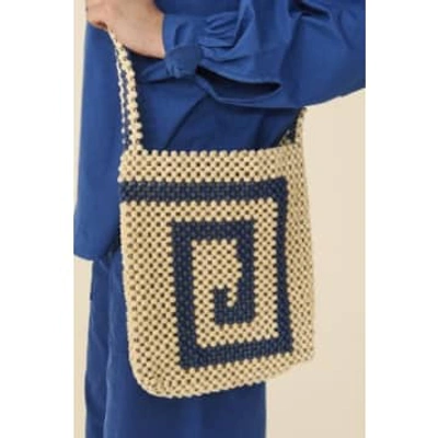 Ymc You Must Create Beaded Bag Ecru/blue